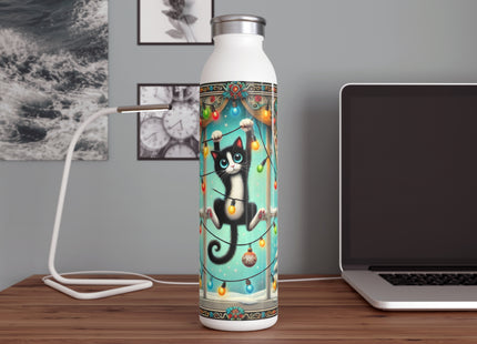 Mischief in Tinselland Slim Water Bottle