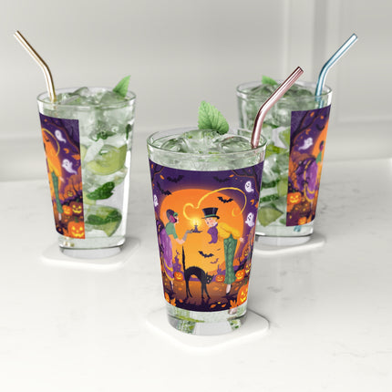 🎃🕯️ The Midnight Halloween Greeting Glass, 16oz – Vintage Halloween Charm