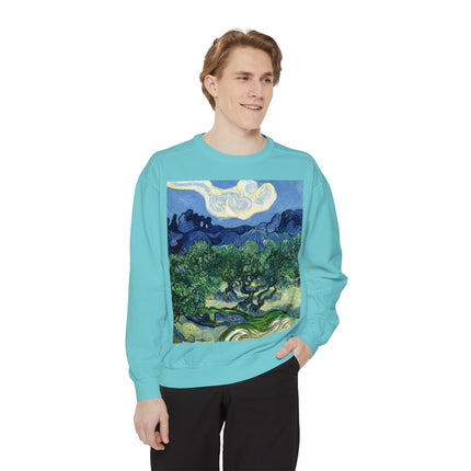 Olive Trees by Vincent Van Gogh Garment-Dyed Sweatshirt