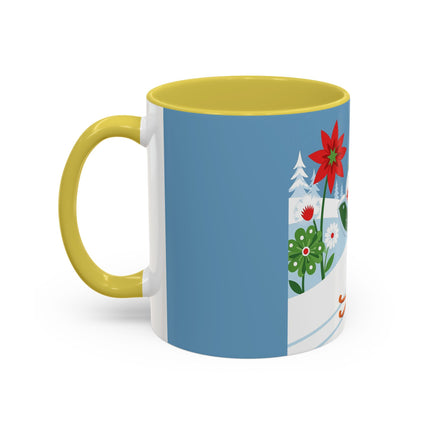 🎿❄️ The Winter Garden Skier Colorful Mug – Whimsical Holiday Fantasy