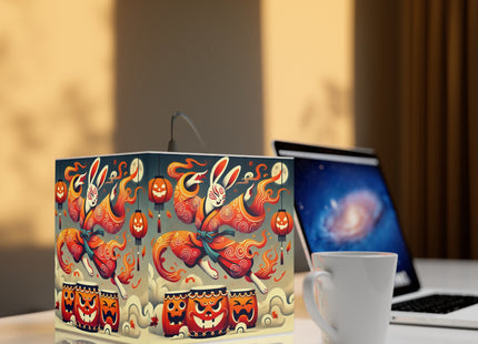 Jack-O’-Lantern Drums & The Kabuki Rabbit Light Cube Lamp