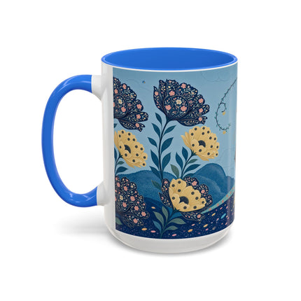 🌼🦋 The Enchanted Butterfly Garden Promenade Colorful Mug – Art Deco Floral Whimsy