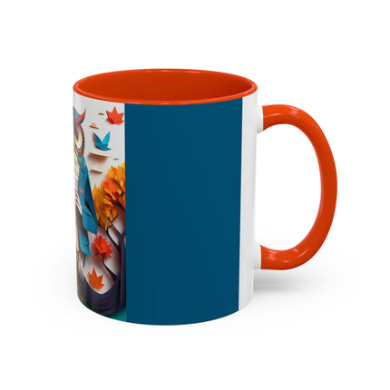 Owl at an Autumn Park Colorful Mugs (11oz, 15oz)
