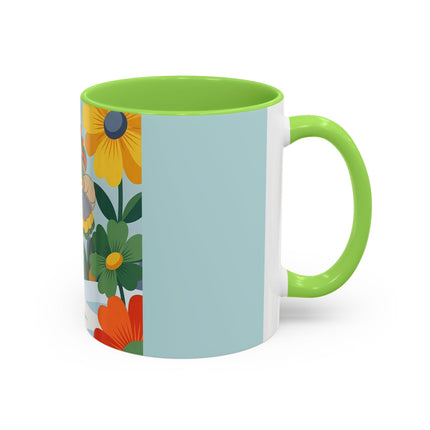 ❄️🌼 The Winter Flower Wanderer Colorful Mug – Colorful Art Deco Snow Fantasy