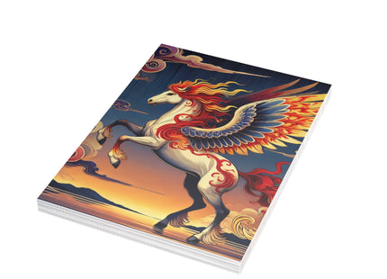 Flame-Winged Horse at Sunset Postcards (envelopes included) - Bundles of 10, 30, 50 Pieces