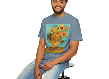 Vase with Twelve Sunflowers by Vincent van Gogh Unisex Garment-Dyed T-shirt