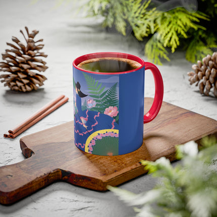 The Lady Of The Garden Stroll Colorful Mugs – Art Deco Botanical Elegance
