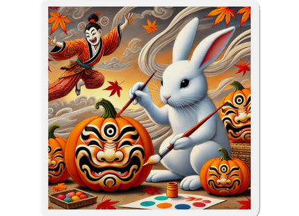 Halloween Rabbit’s Kabuki Jack-o’-Lanterns Die-Cut Magnets (4 Sizes)