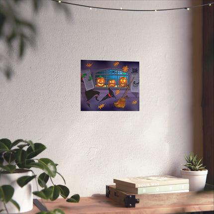 Whimsical Halloween Mischief Matte Horizontal Posters