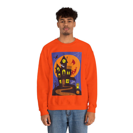 Halloween Night at the Haunted House Unisex Heavy Blend™ Crewneck Sweatshirt