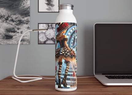 Halloween Witch Through the Mirror Slim Water Bottle