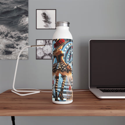 Halloween Witch Through the Mirror Slim Water Bottle