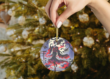 Halloween Sorceress Glass Ornament