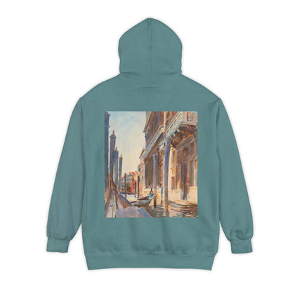 Gondola Moorings on the Grand Canal by John Singer Sargent Unisex Garment-Dyed Hoodie
