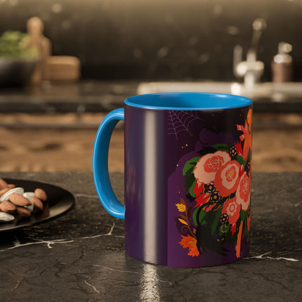 🌹🎃 The Lady Of The Haunted Rose Garden Colorful Mug – Romantic Halloween Charm