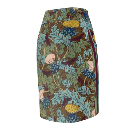 Crows, Cicadas and Thistles by Maurice Pillard Verneuil Women's Pencil Skirt (AOP)