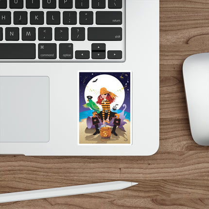 Moonlit Pirate Halloween Die-Cut Stickers (5 Sizes)