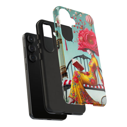 Reading In A Painted Garden Phone Cases