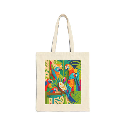Colorful Macaws Cotton Canvas Tote Bag