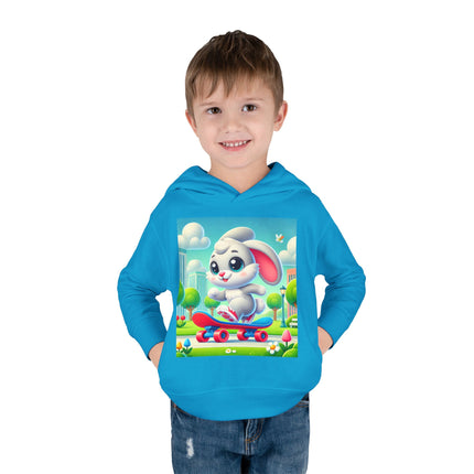 Skateboard Bunny Adventure Toddler Pullover Fleece Hoodie
