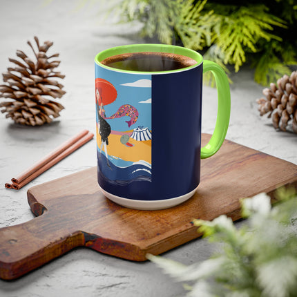 Beachside Promenade Colorful Mugs – Chic Summer Stroll & Coastal Glamour