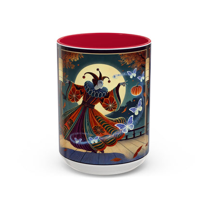 Court Magician with Ghost Butterflies Colorful Mugs (11oz, 15oz)