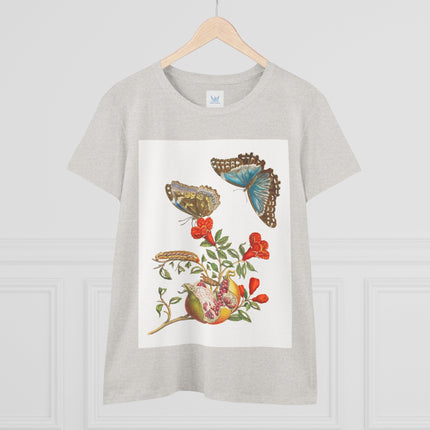 Blue Butterflies and Pomegranate Cotton Tee