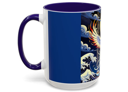 Majestic White Crane Colorful Mugs (11oz, 15oz)