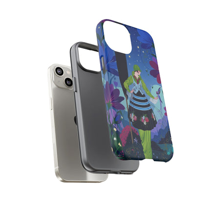 🌸🐦 The Lady Of The Midnight Bird Garden Phone Case – Art Deco Floral Fantasy