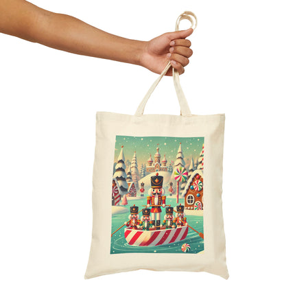 Nutcracker Candy-Striped Adventure Cotton Canvas Tote Bag