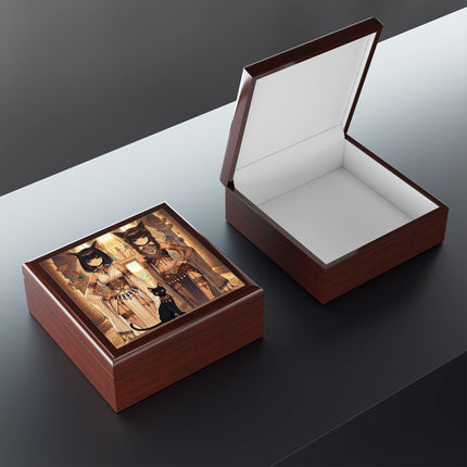Egyptian Priestess Cats Jewelry Box