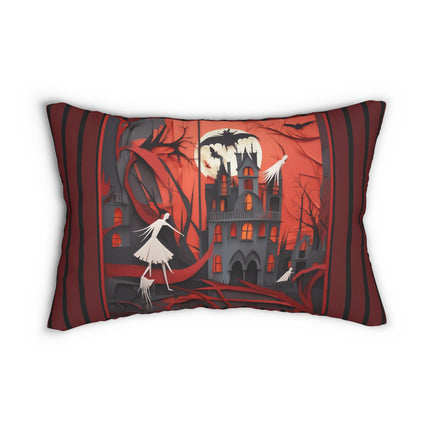Halloween Night Scene Spun Polyester Lumbar Pillow