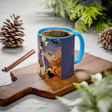 🌙🎃 The Moonlit Garden Walk Colorful Mug – Elegant Halloween Charm