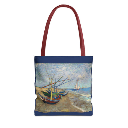 Fishing Boats on the Beach at Saintes-Maries by Vincent Van Gogh Tote Bag (AOP)
