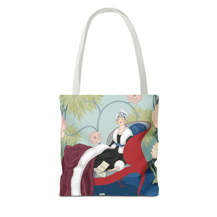 💌🌸 The Lady Of The Secret Letters Tote Bag – Art Deco Floral Elegance