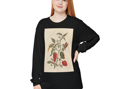 Botanical Pl.15 by Maria Sibylla Merian Garment-dyed Long Sleeve T-Shirt