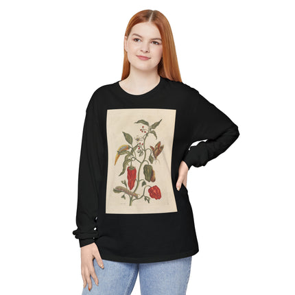 Botanical Pl.15 by Maria Sibylla Merian Garment-dyed Long Sleeve T-Shirt