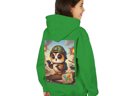 Owl on the Front Lines Youth Heavy Blend Hooded Sweatshirt