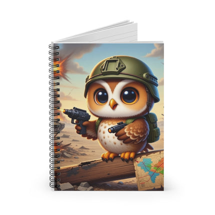 Owl on the Front Lines Spiral Notebook - Ruled Line