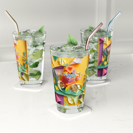 Origami Bicycle Glass, 16oz