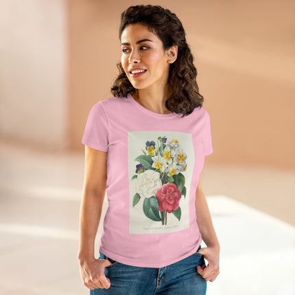 Choix des plus belles fleurs, Plate 015 by Pierre Joseph Redouté Women's Midweight Cotton Tee
