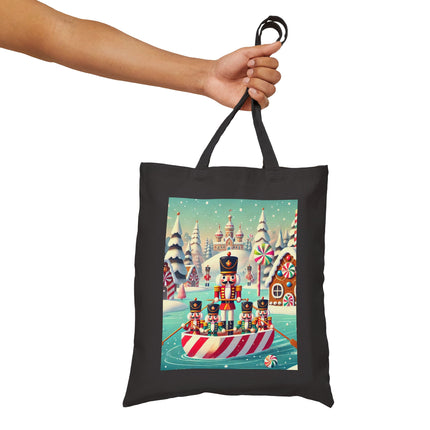 Nutcracker Candy-Striped Adventure Cotton Canvas Tote Bag
