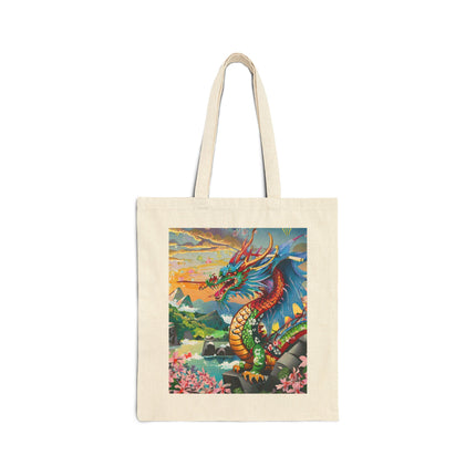 Chinese Dragon Cotton Canvas Tote Bag