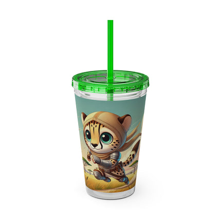 Swift Cheetah Sunsplash Tumbler with Straw, 16oz