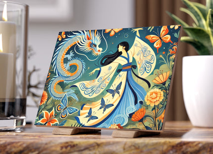 Fairy Waltz in the Butterfly Garden Ceramic Tile