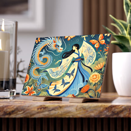 Fairy Waltz in the Butterfly Garden Ceramic Tile