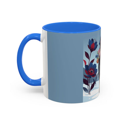 🎁🌺 The Christmas Gift Garden Stroll Colorful Mug – Art Deco Holiday Fantasy