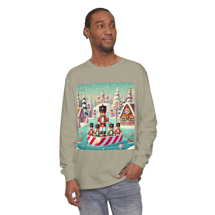 Nutcracker Candy-Striped Adventure Unisex Garment-dyed Long Sleeve T-Shirt