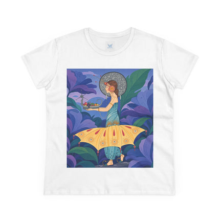 🦋🌿 The Butterfly Garden Offering Cotton Tee – Art Deco Botanical Fantasy