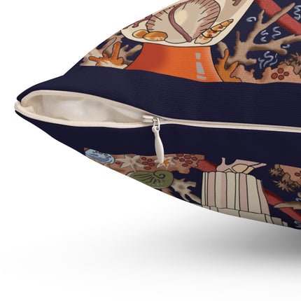 L'Etourdissant Petit Poisson (The Dazzling Little Fish) by George Barbier Spun Polyester Square Pillow